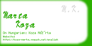 marta koza business card